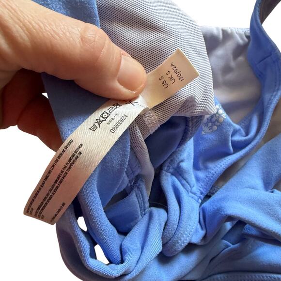 Free People movement light blue bra sz S activewear yoga criss cross back lng ln - Picture 7 of 9